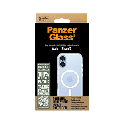 Husa MagSafe pentru Apple iPhone 16, PanzerGlass, HardCase, Transparenta Alba