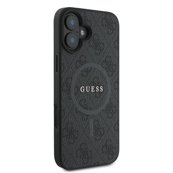 Husa MagSafe pentru Apple iPhone 16 Plus, Guess, 4G Ring Classic Logo, Neagra