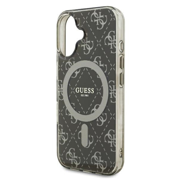 Husa MagSafe pentru Apple iPhone 16 Plus, Guess, IML 4G Background, Maro