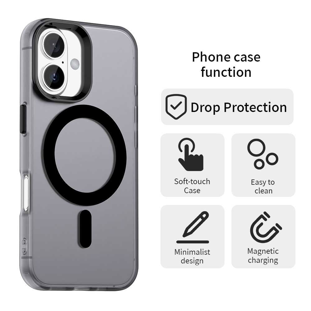 Husa MagSafe pentru Apple iPhone 16 Plus, Techsuit, CandyCase, Neagra