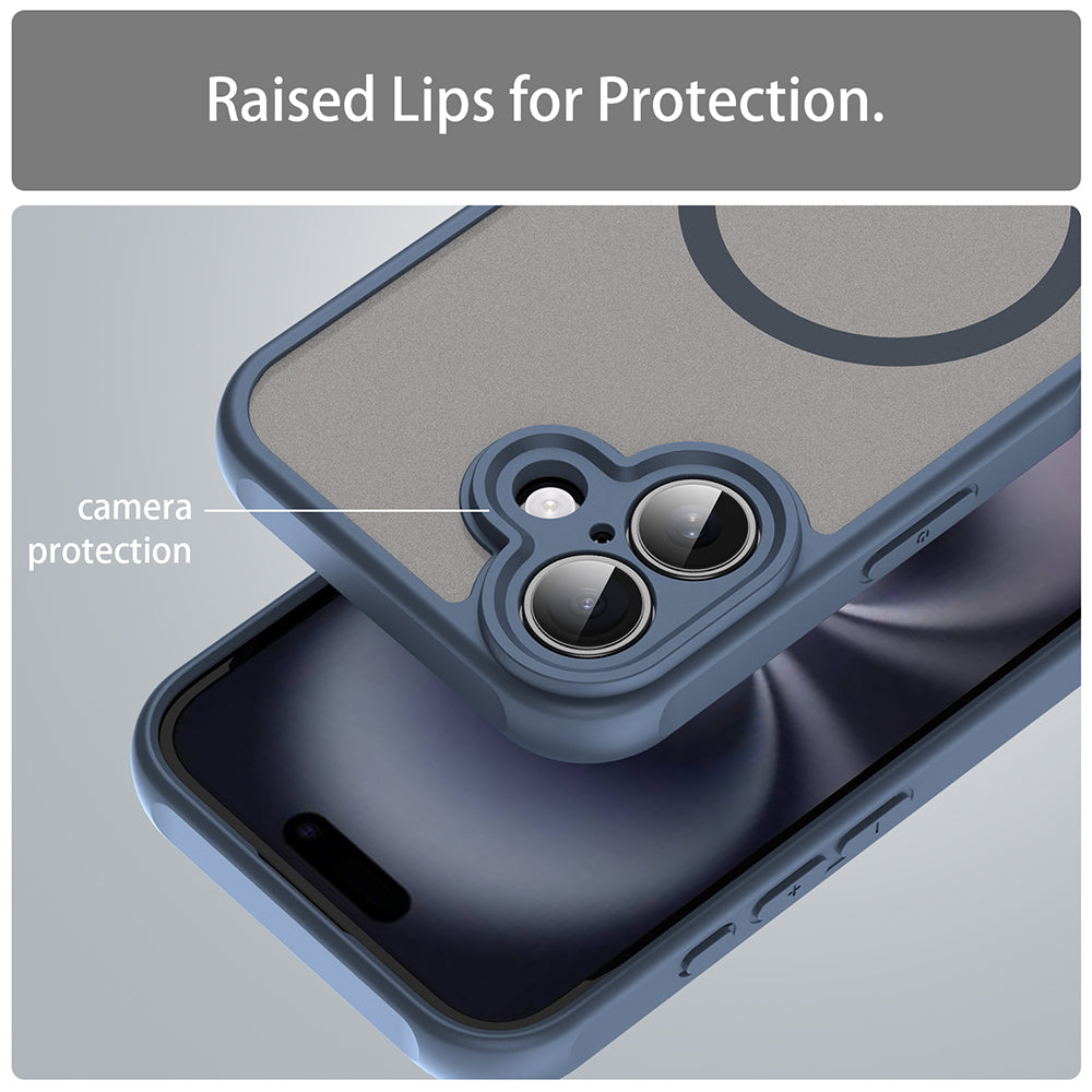 Husa MagSafe pentru Apple iPhone 16 Plus, Techsuit, HaloFrost II, Bleumarin