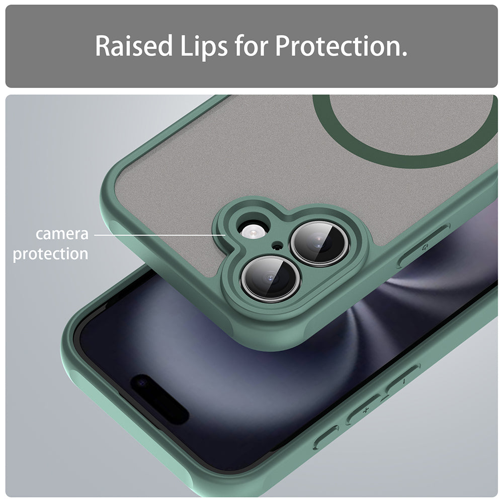 Husa MagSafe pentru Apple iPhone 16 Plus, Techsuit, HaloFrost II, Verde
