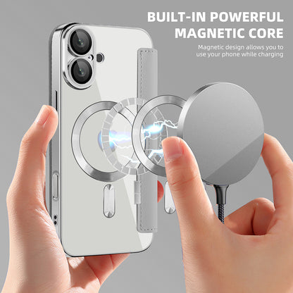 Husa MagSafe pentru Apple iPhone 16 Plus, Techsuit, SmartMag Book, Gri