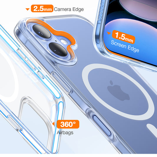 Husa MagSafe pentru Apple iPhone 16 Plus, Torras, Diamond, Transparenta