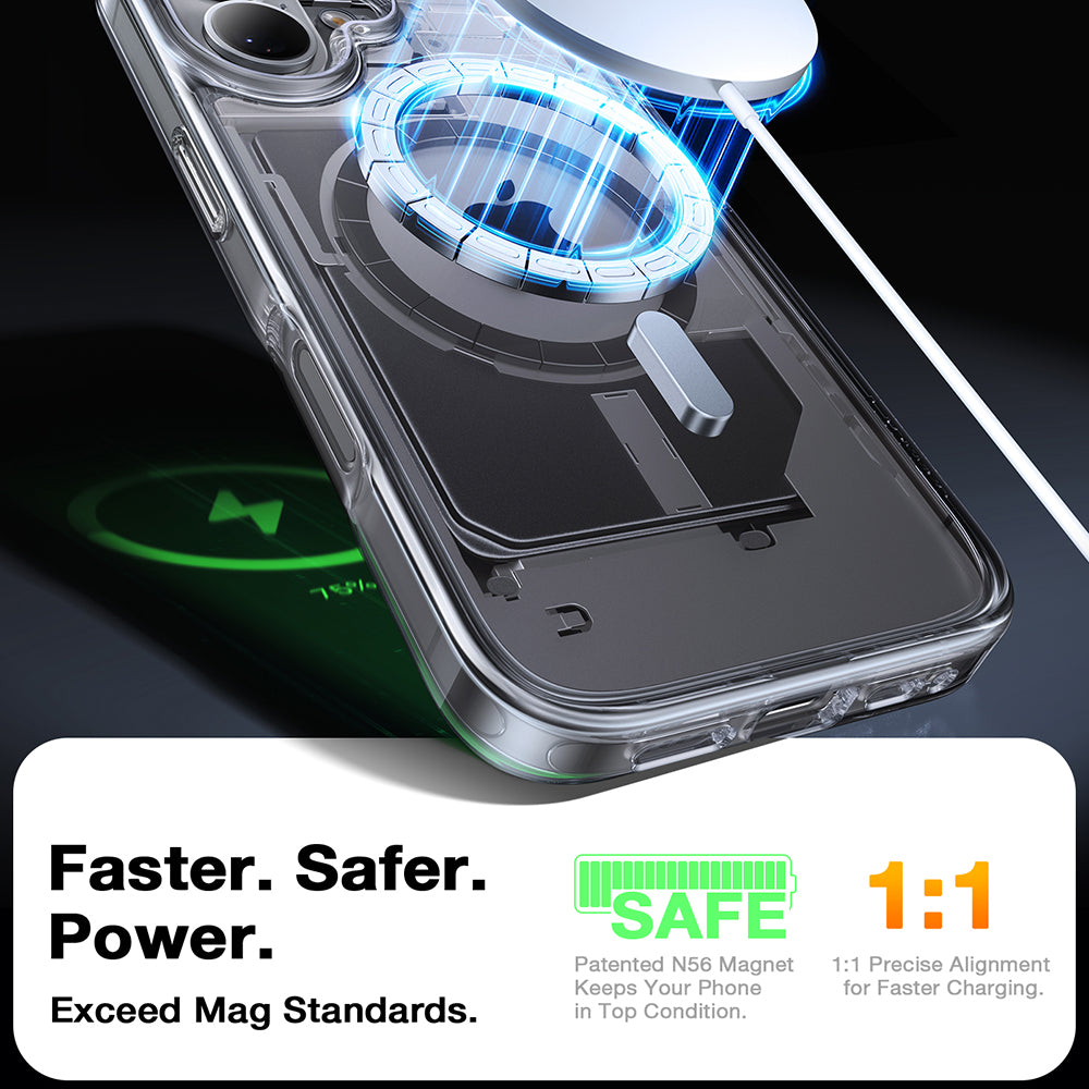 Husa MagSafe pentru Apple iPhone 16 Plus, Torras, Diamond, Transparenta
