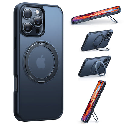 Husa MagSafe pentru Apple iPhone 16 Plus, Torras, Ostand Pro, Neagra