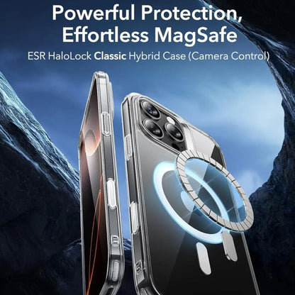 Husa MagSafe pentru Apple iPhone 16 Pro, ESR, Classic Hybrid Slide, Neagra Transparenta