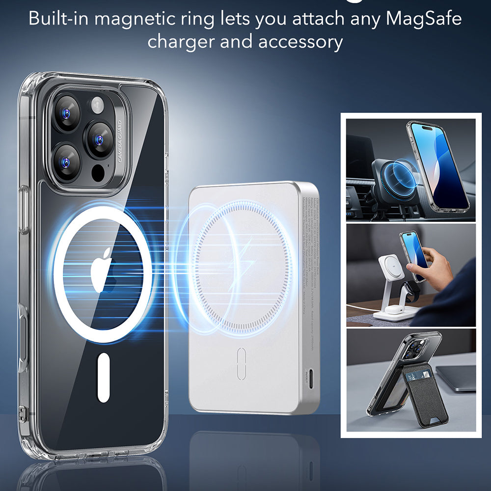 Husa MagSafe pentru Apple iPhone 16 Pro, ESR, Classic Hybrid, Transparenta
