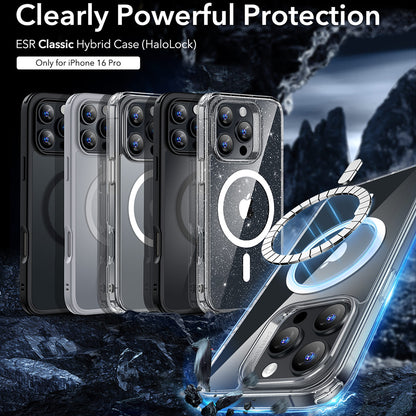 Husa MagSafe pentru Apple iPhone 16 Pro, ESR, Classic Hybrid, Transparenta Satinata