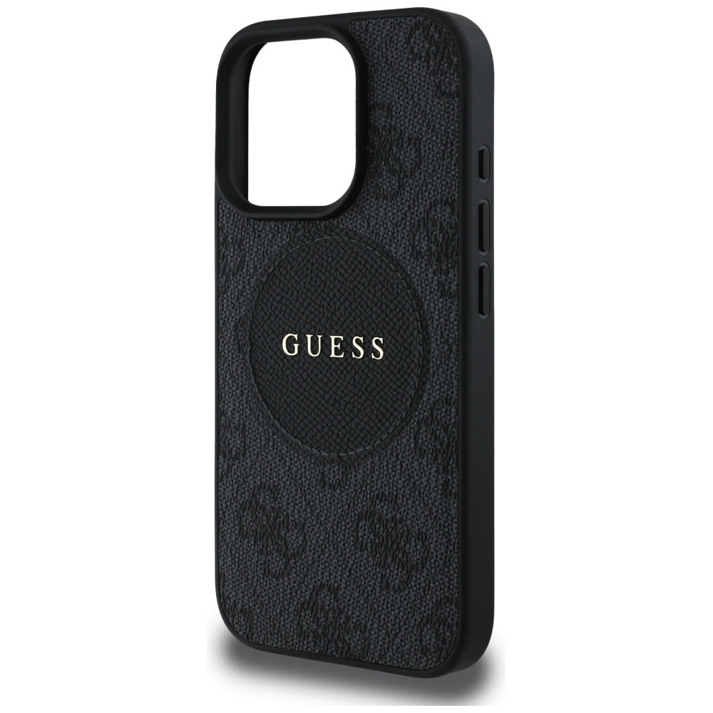 Husa MagSafe pentru Apple iPhone 16 Pro, Guess, 4G Circle Classic Logo, Neagra