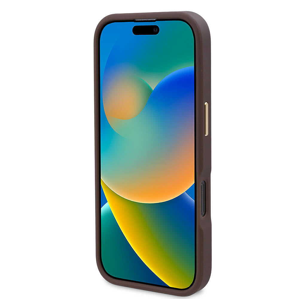 Husa MagSafe pentru Apple iPhone 16 Pro, Guess, 4G Logo Plate, Albastra