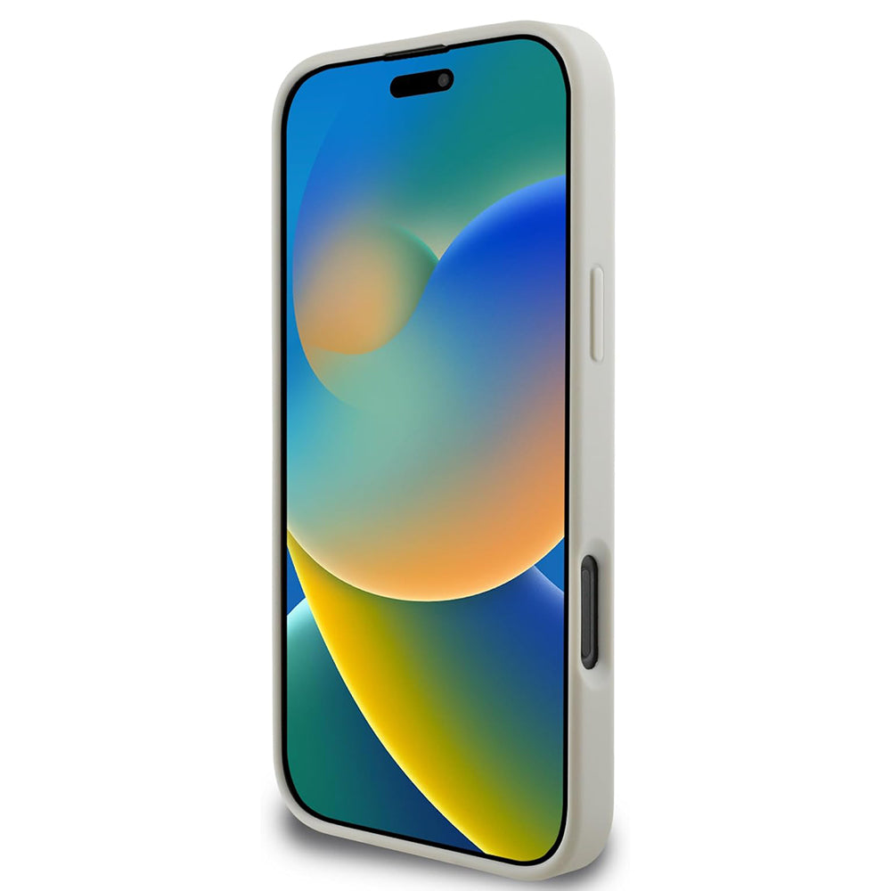 Husa MagSafe pentru Apple iPhone 16 Pro, Guess, Grained Gold Ring, Bej