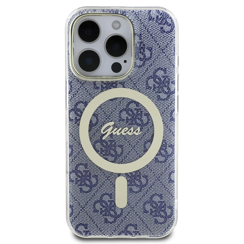 Husa MagSafe pentru Apple iPhone 16 Pro, Guess, IML 4G, Albastra