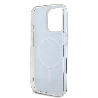 Husa MagSafe pentru Apple iPhone 16 Pro, Guess, IML 4G, Neagra