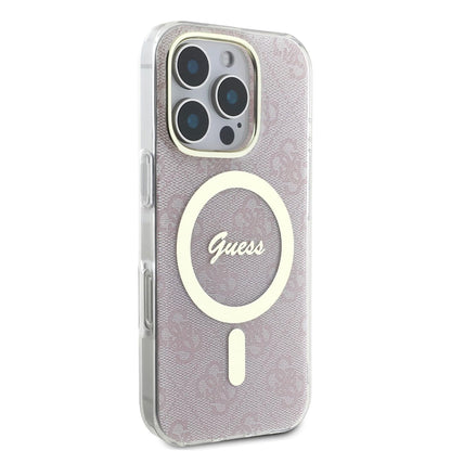 Husa MagSafe pentru Apple iPhone 16 Pro, Guess, IML 4G, Roz