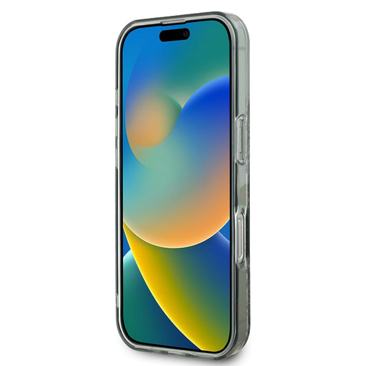 Husa MagSafe pentru Apple iPhone 16 Pro, Guess, IML Flower & Tonal Circle, Verde