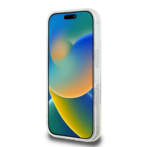 Husa MagSafe pentru Apple iPhone 16 Pro, Guess, IML Flowers Wreath, Transparenta