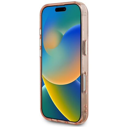 Husa MagSafe pentru Apple iPhone 16 Pro, Guess, IML Glitter 4G Circle Triangle, Roz