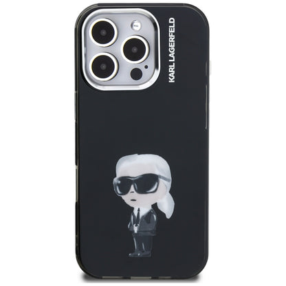 Husa MagSafe pentru Apple iPhone 16 Pro, Karl Lagerfeld, IML Aquarelle Logo Karl, Neagra