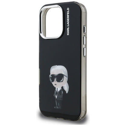 Husa MagSafe pentru Apple iPhone 16 Pro, Karl Lagerfeld, IML Aquarelle Logo Karl, Neagra