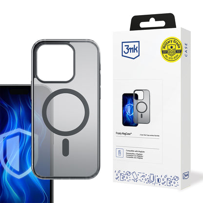 Husa MagSafe pentru Apple iPhone 16 Pro Max, 3MK, Frosty MagCase, Neagra