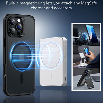Husa MagSafe pentru Apple iPhone 16 Pro Max, ESR, Classic Hybrid, Neagra Satinata
