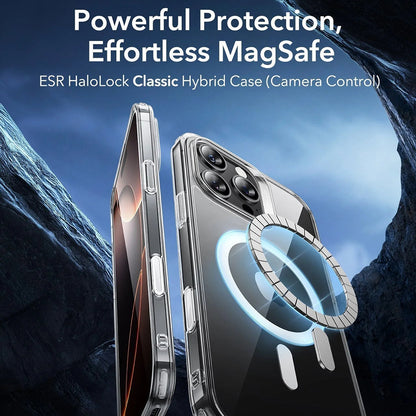 Husa MagSafe pentru Apple iPhone 16 Pro Max, ESR, Classic Hybrid Slide, Neagra Transparenta