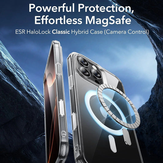 Husa MagSafe pentru Apple iPhone 16 Pro Max, ESR, Classic Hybrid Slide, Neagra Transparenta