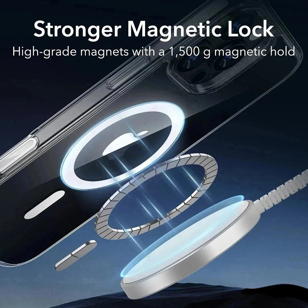 Husa MagSafe pentru Apple iPhone 16 Pro Max, ESR, Classic Hybrid Slide, Neagra Transparenta