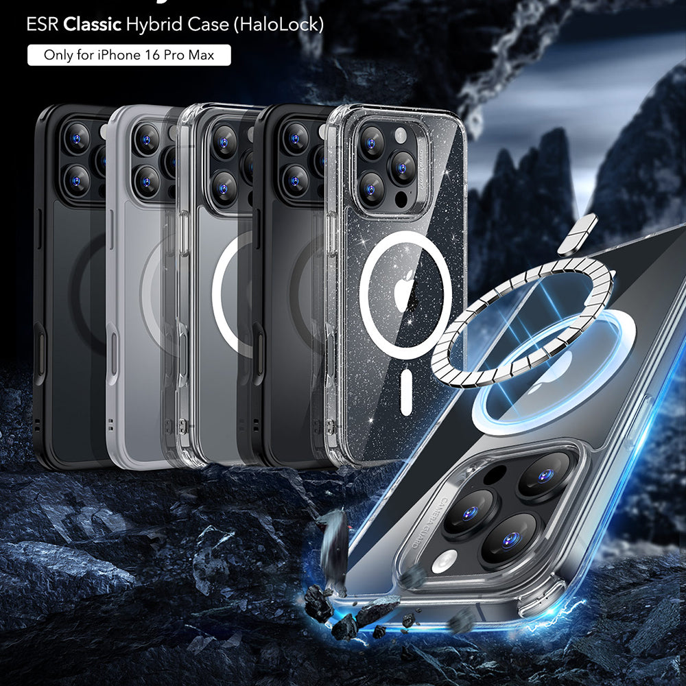 Husa MagSafe pentru Apple iPhone 16 Pro Max, ESR, Classic Hybrid, Transparenta