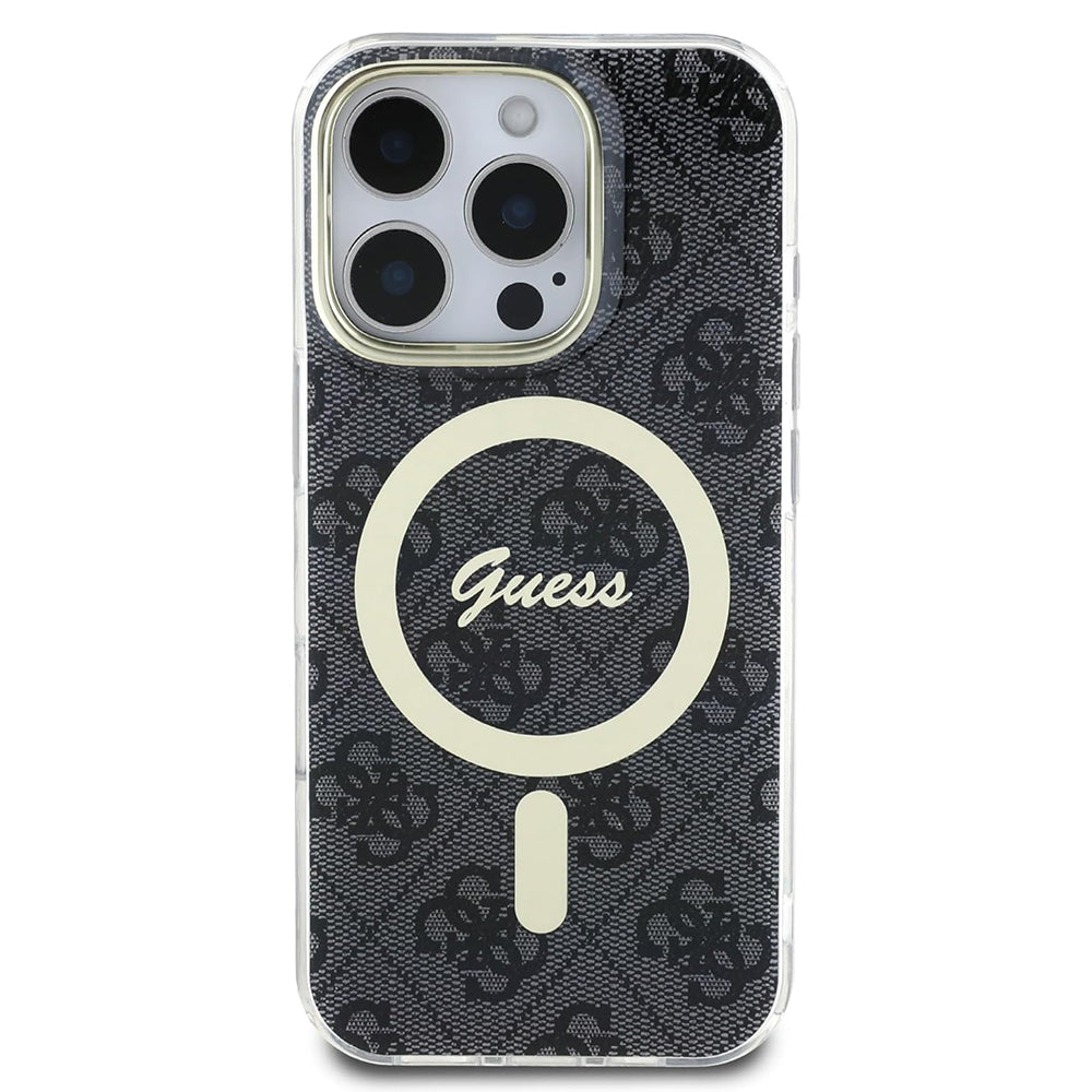 Husa MagSafe pentru Apple iPhone 16 Pro Max, Guess, IML 4G, Neagra