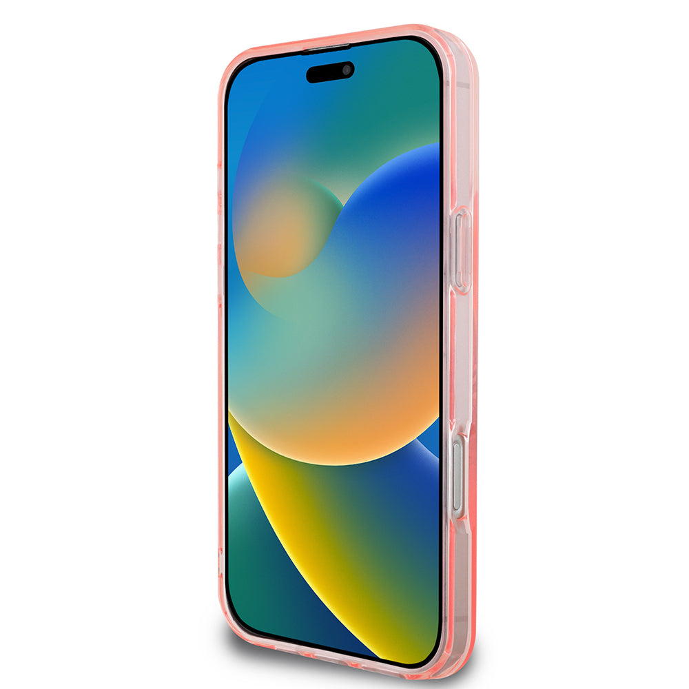 Husa MagSafe pentru Apple iPhone 16 Pro Max, Guess, IML Flowers Wreath, Roz