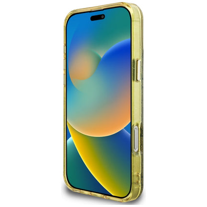 Husa MagSafe pentru Apple iPhone 16 Pro Max, Guess, IML Glitter 4G Circle Triangle, Maro