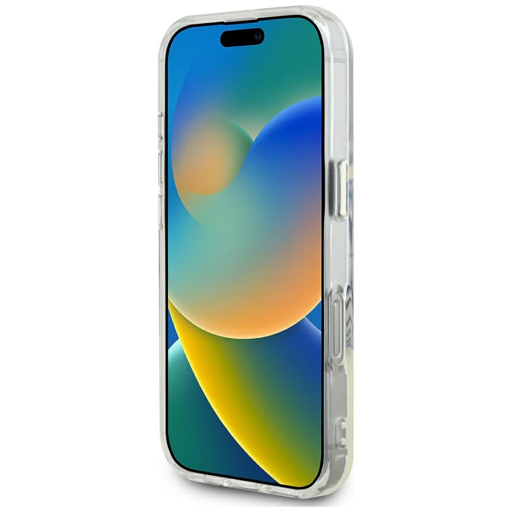 Husa MagSafe pentru Apple iPhone 16 Pro Max, Guess, IML Metal Colored Circle, Roz