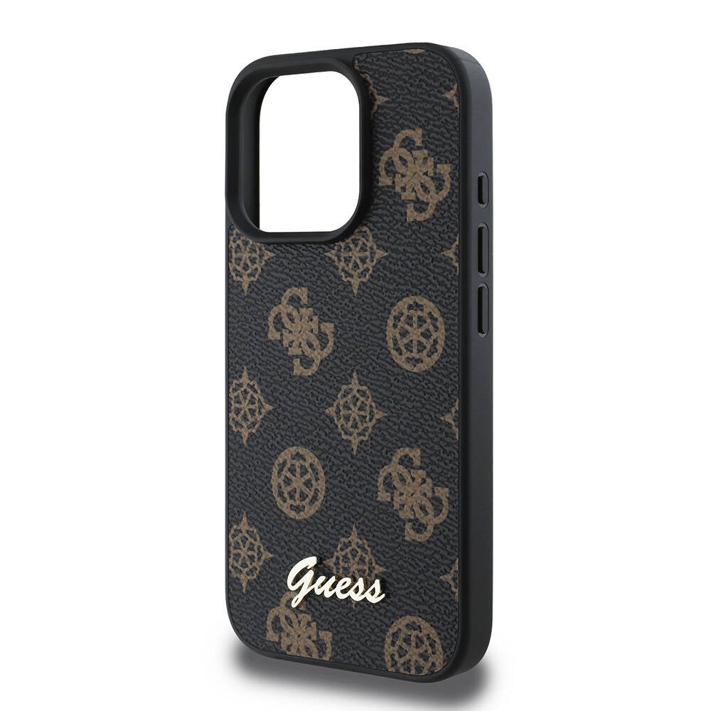 Husa MagSafe pentru Apple iPhone 16 Pro Max, Guess, Peony Script, Neagra