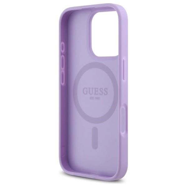 Husa MagSafe pentru Apple iPhone 16 Pro Max, Guess, Saffiano, Mov