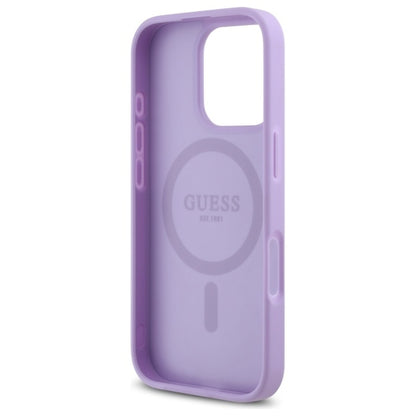 Husa MagSafe pentru Apple iPhone 16 Pro Max, Guess, Saffiano, Mov
