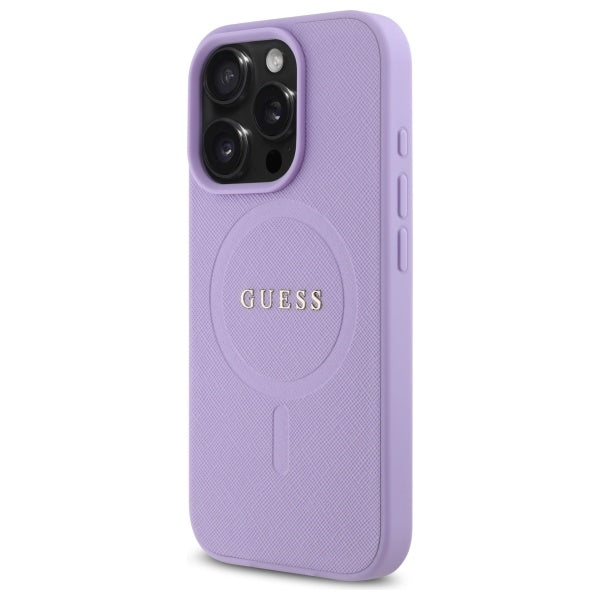 Husa MagSafe pentru Apple iPhone 16 Pro Max, Guess, Saffiano, Mov