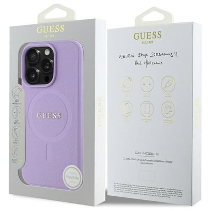 Husa MagSafe pentru Apple iPhone 16 Pro Max, Guess, Saffiano, Mov