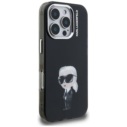Husa MagSafe pentru Apple iPhone 16 Pro Max, Karl Lagerfeld, IML Aquarelle Logo Karl, Neagra