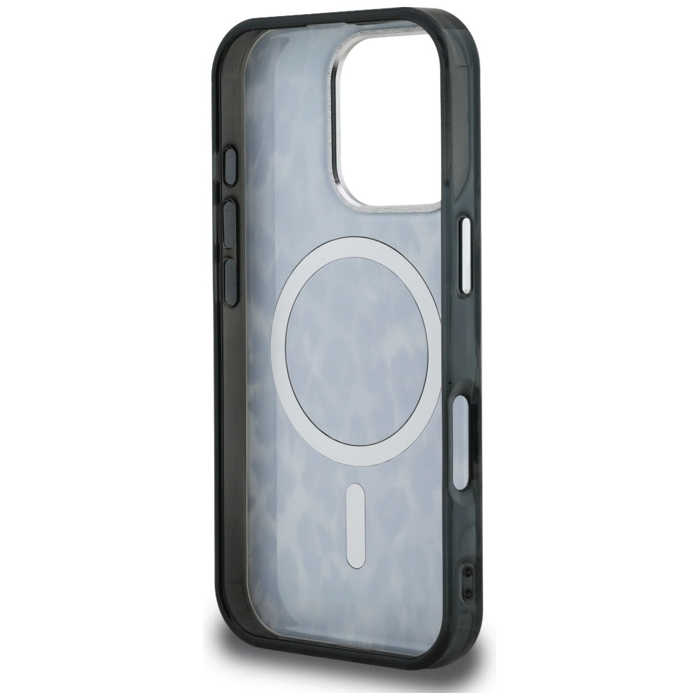 Husa MagSafe pentru Apple iPhone 16 Pro Max, Karl Lagerfeld, IML Leopard Pattern, Neagra