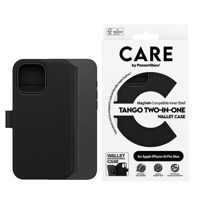 Husa MagSafe pentru Apple iPhone 16 Pro Max, PanzerGlass, Care Feature Tango Two-in-One, Neagra