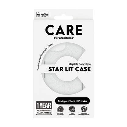 Husa MagSafe pentru Apple iPhone 16 Pro Max, PanzerGlass, Care Urban Combat Star Lit, Transparenta Alba