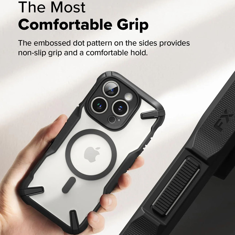 Husa MagSafe pentru Apple iPhone 16 Pro Max, Ringke, Fusion X, Neagra