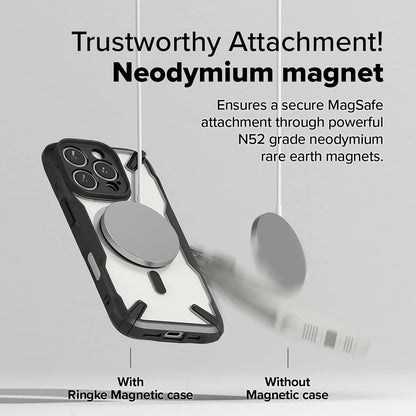 Husa MagSafe pentru Apple iPhone 16 Pro Max, Ringke, Fusion X, Neagra
