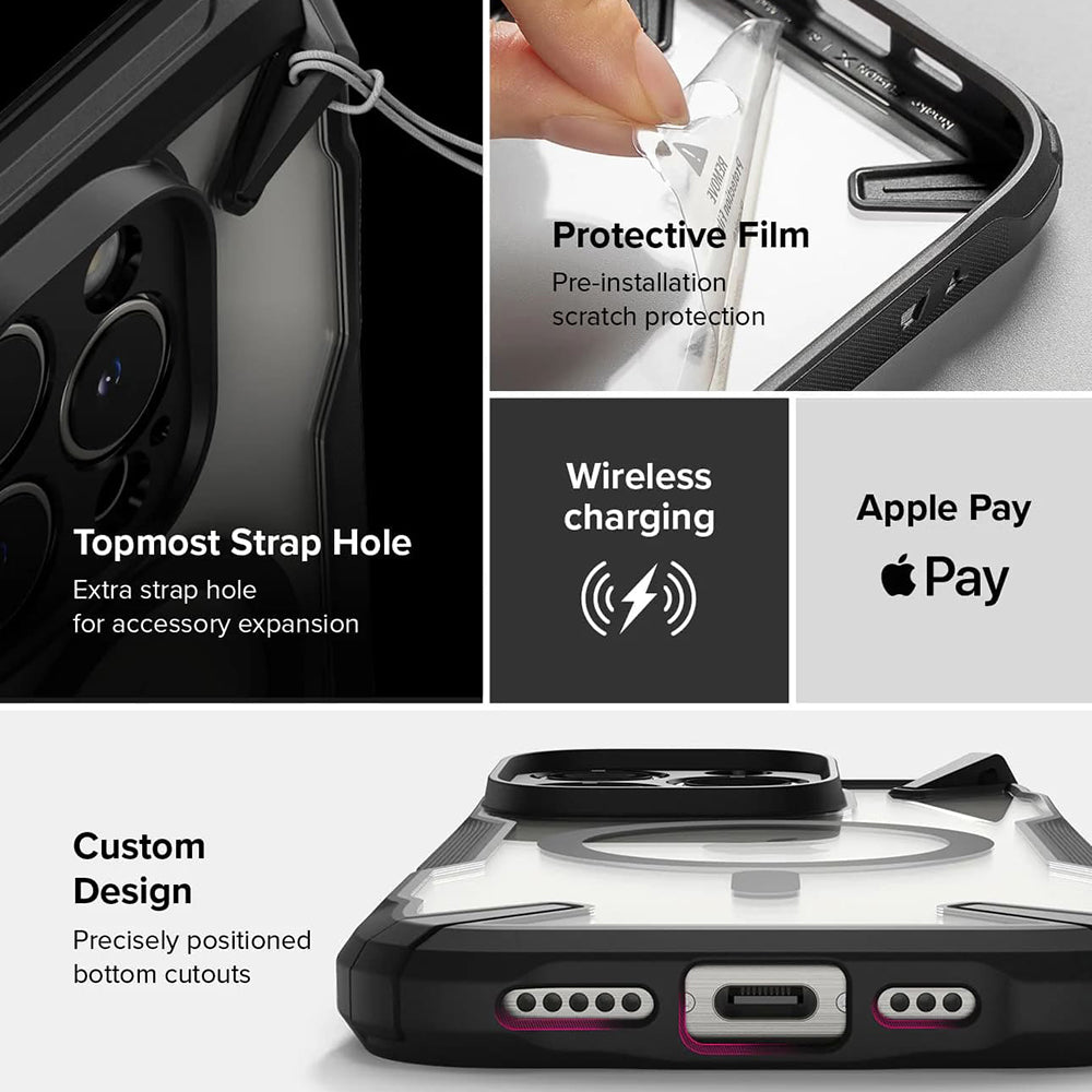 Husa MagSafe pentru Apple iPhone 16 Pro Max, Ringke, Fusion X, Neagra