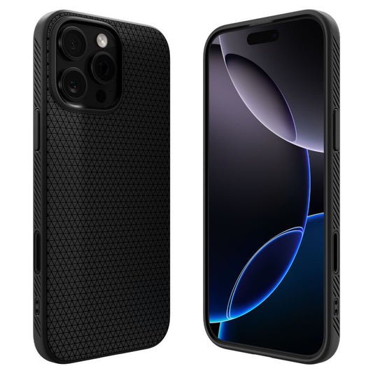 Husa MagSafe pentru Apple iPhone 16 Pro Max, Spigen, Liquid Air T, Neagra Mata