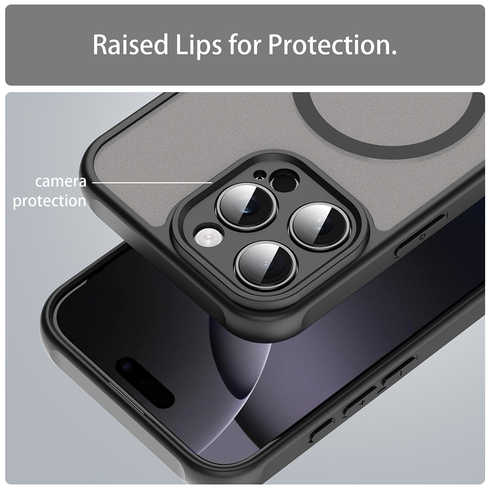 Husa MagSafe pentru Apple iPhone 16 Pro Max, Techsuit, HaloFrost II, Neagra