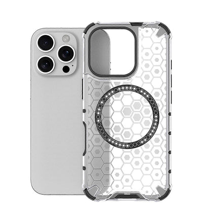 Husa MagSafe pentru Apple iPhone 16 Pro Max, Techsuit, HoneyComb Shield, Alba