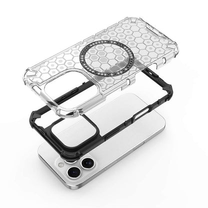 Husa MagSafe pentru Apple iPhone 16 Pro Max, Techsuit, HoneyComb Shield, Alba